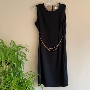 Black Pencil Dress with Removable Chain Belt